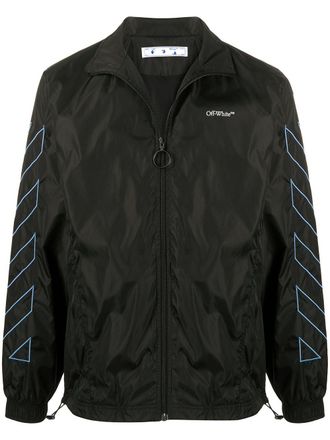 Off-white diagonal stripes zipped jacket - men - Polyamide/Polyamide/Polyester - S - Black