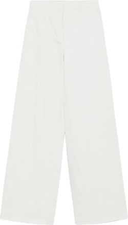Max Mara Murge Wijde Broek - Dames - Wijde Broeken - Wit - 3XS - Katoen - Broeken
