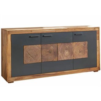 Massivmoebel24 credenza in legno di Sheesham / palissandro 170x40x82 marrone tinto turin 09