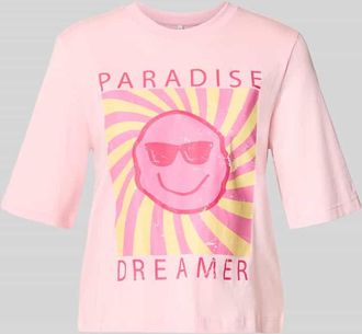 Only Relaxed Fit T-Shirt aus reiner Baumwolle Modell CARTY in Rosa, Gr&ouml;&szlig;e XL