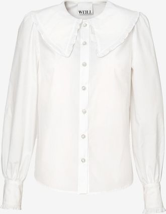 Weill Popelinebluse mit Bubikragen Anael