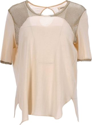 Nanushka T-shirt in beige polyester