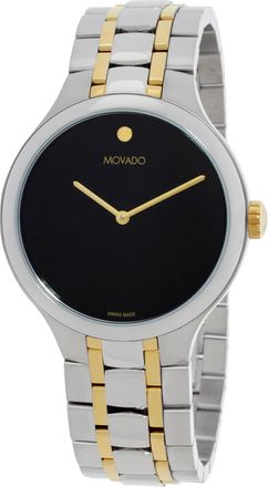 Movado Aero Quartz Black Museum Dial Mens Watch 0607767