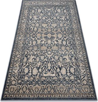 RugsX Rugsx - Alfombra Nain Ornamento Vintage 7557/51944 Beige / Azul Oscuro Beige 80x150 Cm