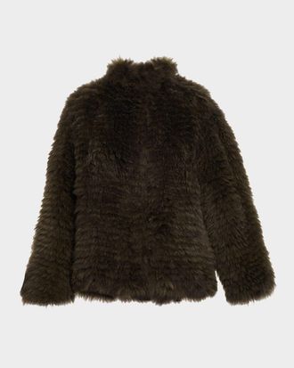 Giorgio Armani Horizontal Goat Shearling Coat
