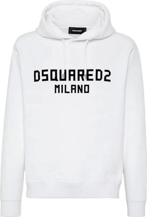 Dsquared2 Mens Dsquared2 Milano Logo Cool Fit White Hoodie - Size: 38