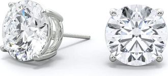 Grown Brilliance 2 Carat Round Lab Grown Diamond Stud Earrings in 14K White Gold, J-K Color, I1-I2 Clarity, Gift Box Included
