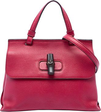 Gucci Pre-owned Gucci Small Calfskin Bamboo Daily Satchel Ladies N35VKUVK0M279W1I