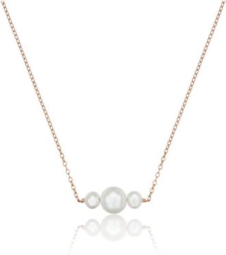 Lily & Roo Rose Gold Multi Pearl Cluster Necklace