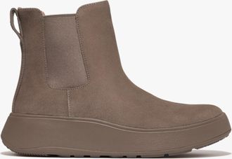 FitFlop Fitflop F-MODE SUEDE FLATFORM Womens Chelsea Boots Minky Grey - Size UK 4