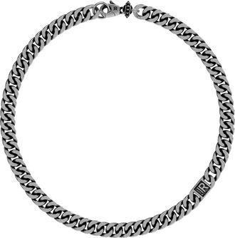 John Richmond Ketting met Grumetta-schakel en Logo JR - Dames - Kettingen - Grijs - ONE Size - Accessoires