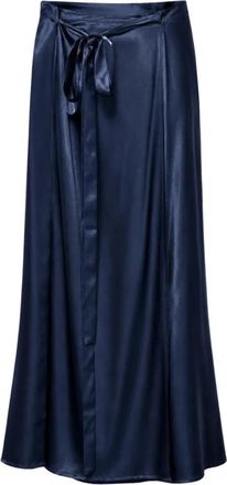 Roberto Collina Gonna Portafoglio Wrap Skirt - Dames - Maxi Rokken - Blauw - S - Spandex - Rokken