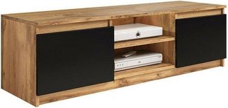 Mirjan24 Mobilier1 - Mueble Tv Sarasota 139, Roble Wotan + Grafito, N&uacute;mero De Puertas: 0, N&uacute;mero De Cajones: 0, 120x36x38cm, Led