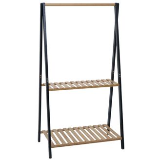 Hhg [nunca Usado] Estanter&iacute;a Para Plantas De Bamb&uacute; Hhg-367, Escalera Para Flores, Escalera Para Plantas, Estanter&iacute;a Para Ba&ntilde;o, Barra, 2 Estantes, 130 X 70