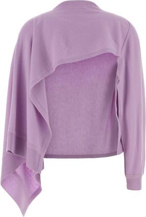 Jil Sander Womens Wool Cape Sweater Purple Vergine