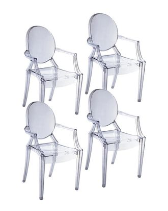 Pangea Home Set of 4 Bentley Arm Dining Chairs