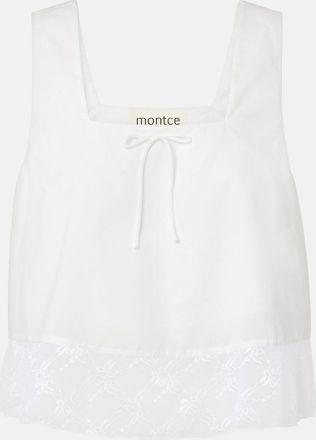 Montce Swim Lace-trimmed cotton crop top