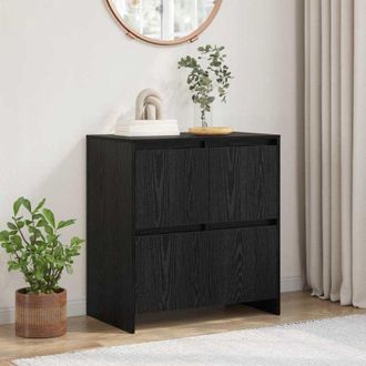 vidaXL Credenza Rovere nero 70 x 41 x 75 cm Legno multistrato - Vidaxl