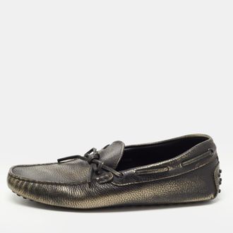 Tod's Tods Metallic Leather Bow Slip On Loafers