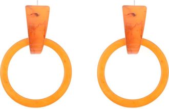 ZAXIE Orange Doorknocker Drop Earrings in Gold at Nordstrom Rack