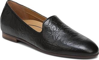 Vionic Womens Willa Ii Slip-Ons Loafer In Black Crinkle Nappa