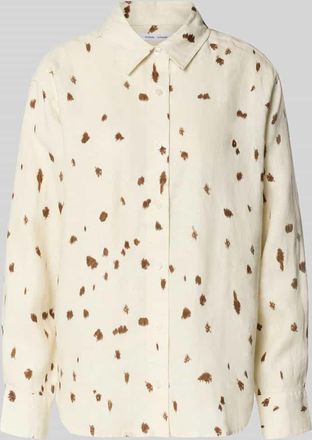 Sams&oslash;e & Sams&oslash;e Regular Fit Leinenbluse im Allover-Look Modell LOVES in Offwhite, Gr&ouml;&szlig;e XL