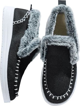 Generic Winter Snow Boots for Women Orthopedic Arch Support Outdoor Non Slip Comfortable Slip On Ankle Booties Warm Cozy Fleece Lined Suede Slipper Boots Loaf