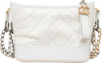 Chanel Pre-owned Leather chanel-bags - Dames - Vintage Schoudertas - Wit - ONE Size - Leer - Vintage