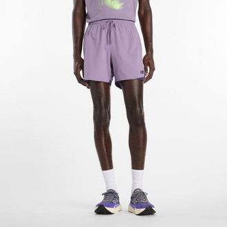 New Balance Uomo RC Essential Short 5 in Viola/Grigio, Politessuto, Taglia 2XL