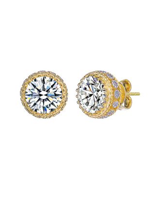 Genevive 14K Over Silver Cz Earrings