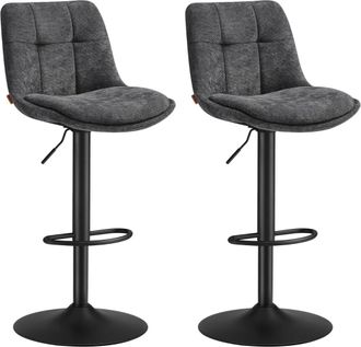 Vasagle 2 taburetes de bar con altura de 90-112 cm de color gris