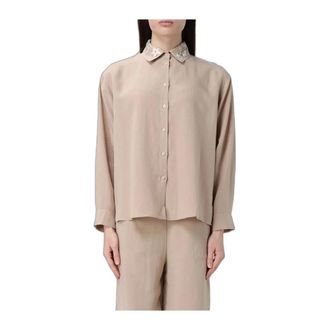 Hanita Camicia a maniche lunghe con colletto ricamato - - Blouses & Shirts - Donna - Beige - S