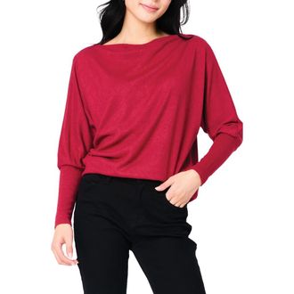 Gibsonlook Slouchy Luxe Boatneck Top in Cranberry at Nordstrom Rack, Size Xx-Large