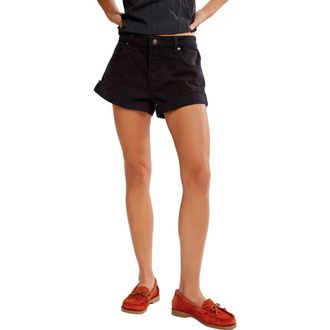 Free People Cali Cuffed Denim Shorts in Washed Black at Nordstrom, Size 25