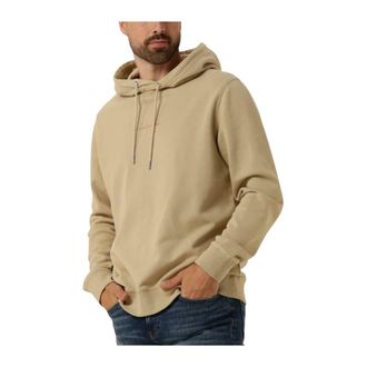 Calvin Klein Hoodies & sweatvesten, Heren, Beige, S, Katoen, Washed Monologo Hoodie