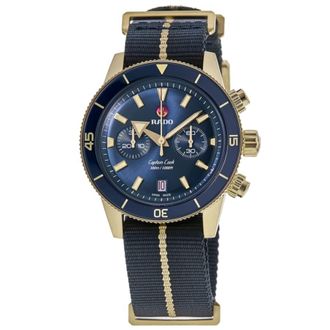 Rado Captain Cook Automatic Chronograph Blue Dial Nylon Strap Mens Watch R32146208