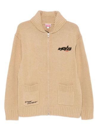 Kenzo zip-up cardigan - men - RWS Wool/Viscose - M - Neutrals
