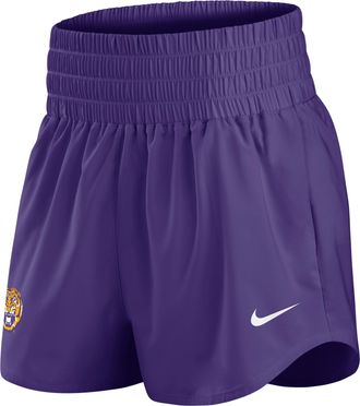 Nike LSU Primary Logo One Nike Womens Dri-FIT College Shorts in Purple | 02OW51LLSN-KBF