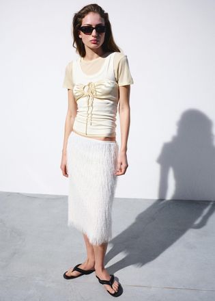 Mango Maglietta bicolore combinata bianco sporco - Donna - XS - MANGO