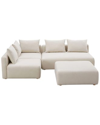 TOV Furniture Hangover Linen 4pc Modular Chaise Sectional