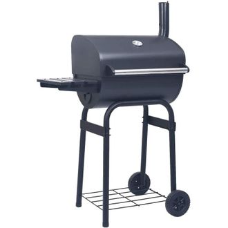 vidaXL Barbecue a Carbone con Affumicatore e Ripiano Basso Nero - Vidaxl