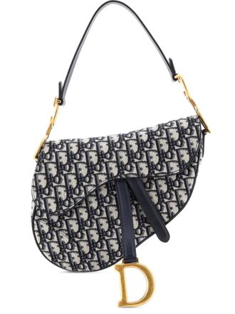 Dior Saddle Handbag Oblique Canvas Medium shoulder bag - Blu