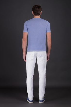 Moorer Short-Sleeve Crew-Neck Sweater - Blue