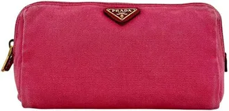 Prada Pink Canvas Pouch (Pre-Owned)