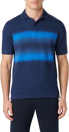 Bugatchi Cotton & Silk Polo in Navy at Nordstrom Rack, Size Xx-Large