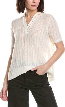 3.1 Phillip Lim Airy Open Cable Double Layer Wool & Alpaca-Blend Polo Shirt
