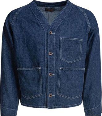 Beams Plus Giacca denim con maniche raglan - Blu