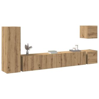 Berkfield Home 5 Piece TV Cabinet Set Wall-mounted Artisan Oak Engineered Wood
