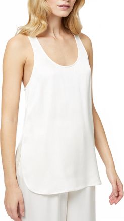 French Connection Ennis Satin Tank Top In Porcelain Cream