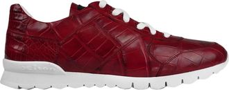 Kiton Krokodillenleren Sneakers met reli&euml;f - Heren - Sneakers - Rood - 42 EU - Leer - Schoenen